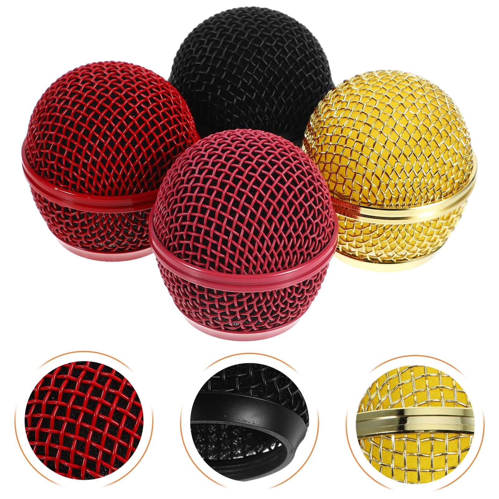 4pezzi Testine Di Ricambio Per Microfono Rete Colorate Per Microfono Accessori Per Migliorare Le Prestazioni Audio e Rumore