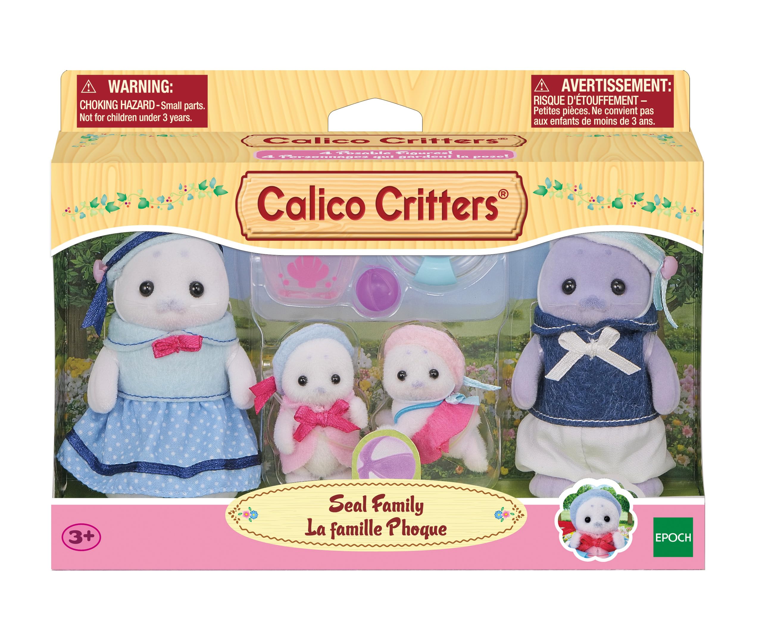 Calico Critters Seal Family - 4 Collectible Figures for Ages 3+