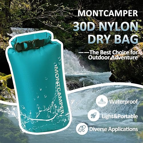 Miniatura 2 de Saco de almacenamiento impermeable de nailon 30D para campamento, senderismo y pesca, cierre superior enrollable, bolsa seca portátil impermeable,
