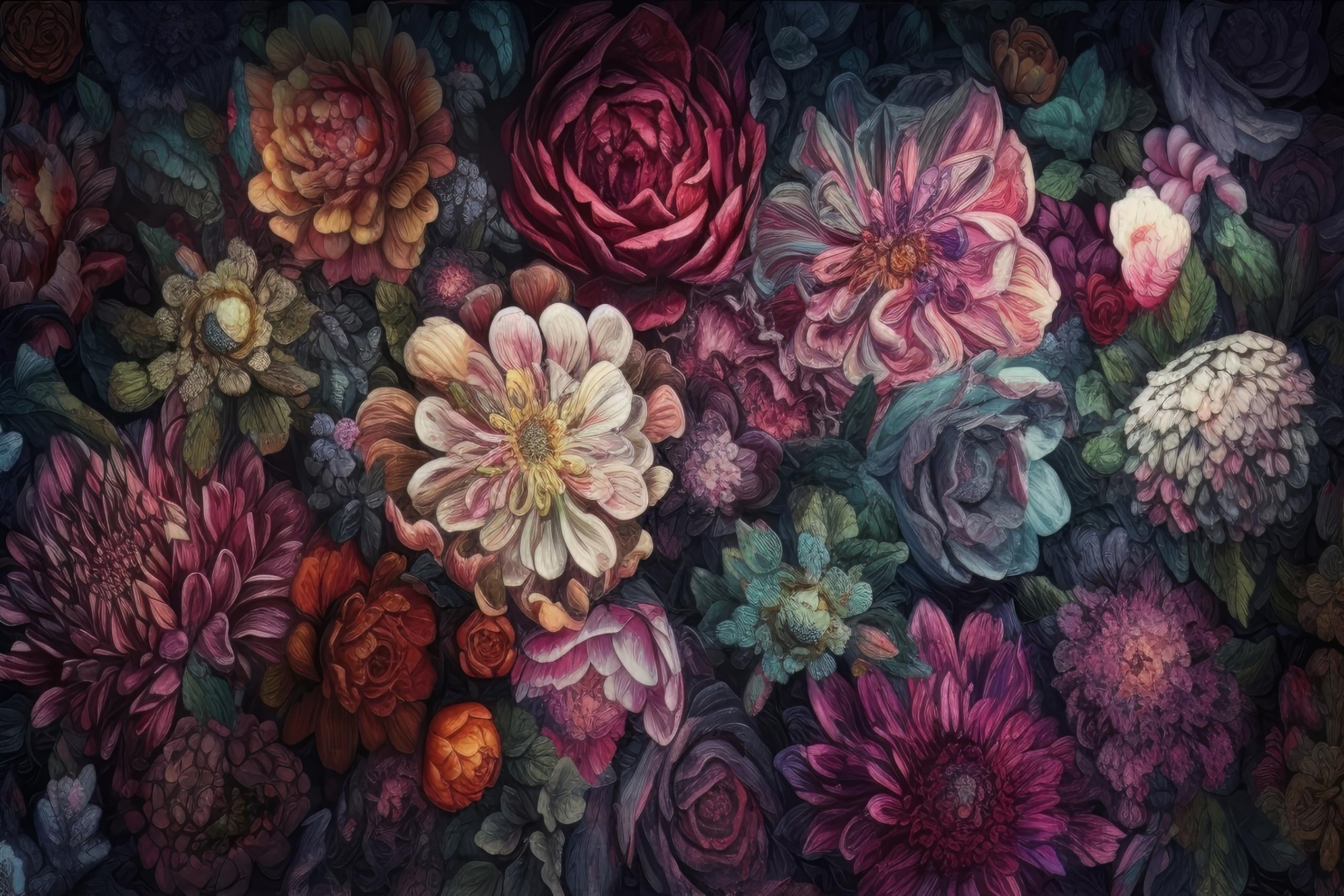 WaW 2.7 x 1.8 m Colourful Flowers Photo Backgrounds for Studios Portraits, Boxes, Walls