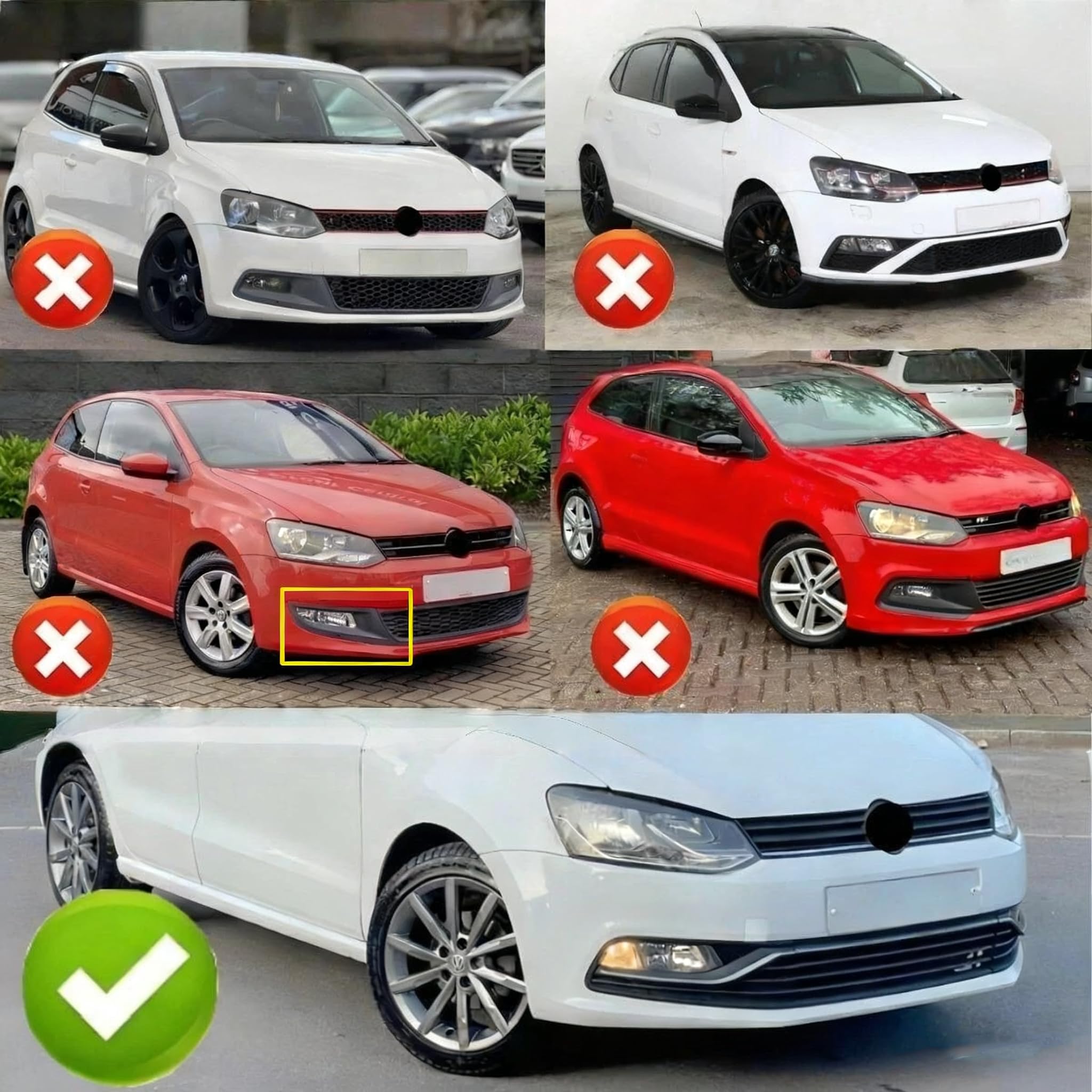 MUTUSAISI Séparateur Lèvre Avant pour Volkswagen VW Polo 5 MK V (Phase 2) 2014-2017 6C1 6R1,Voiture becquets Avant Pare-Chocs Corps pelles Garde Spoiler Accessoires(Noir Brillant)