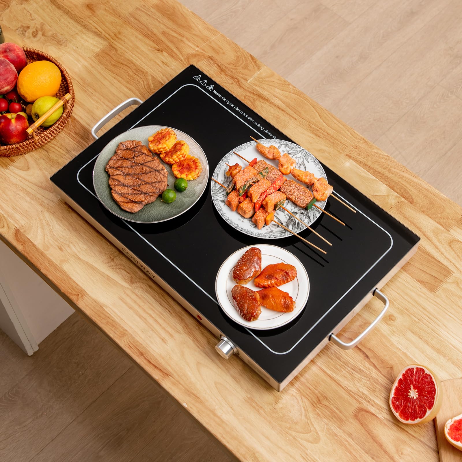 Elektrische Warmhoudplaat Oprolbaar Elektrische Fornuiswarmer – Opvouwbare Verwarmingsplaat Met Timer En 5 Temperatuurstanden, 66x39 Cm Opvouwbaar Feest Keuken