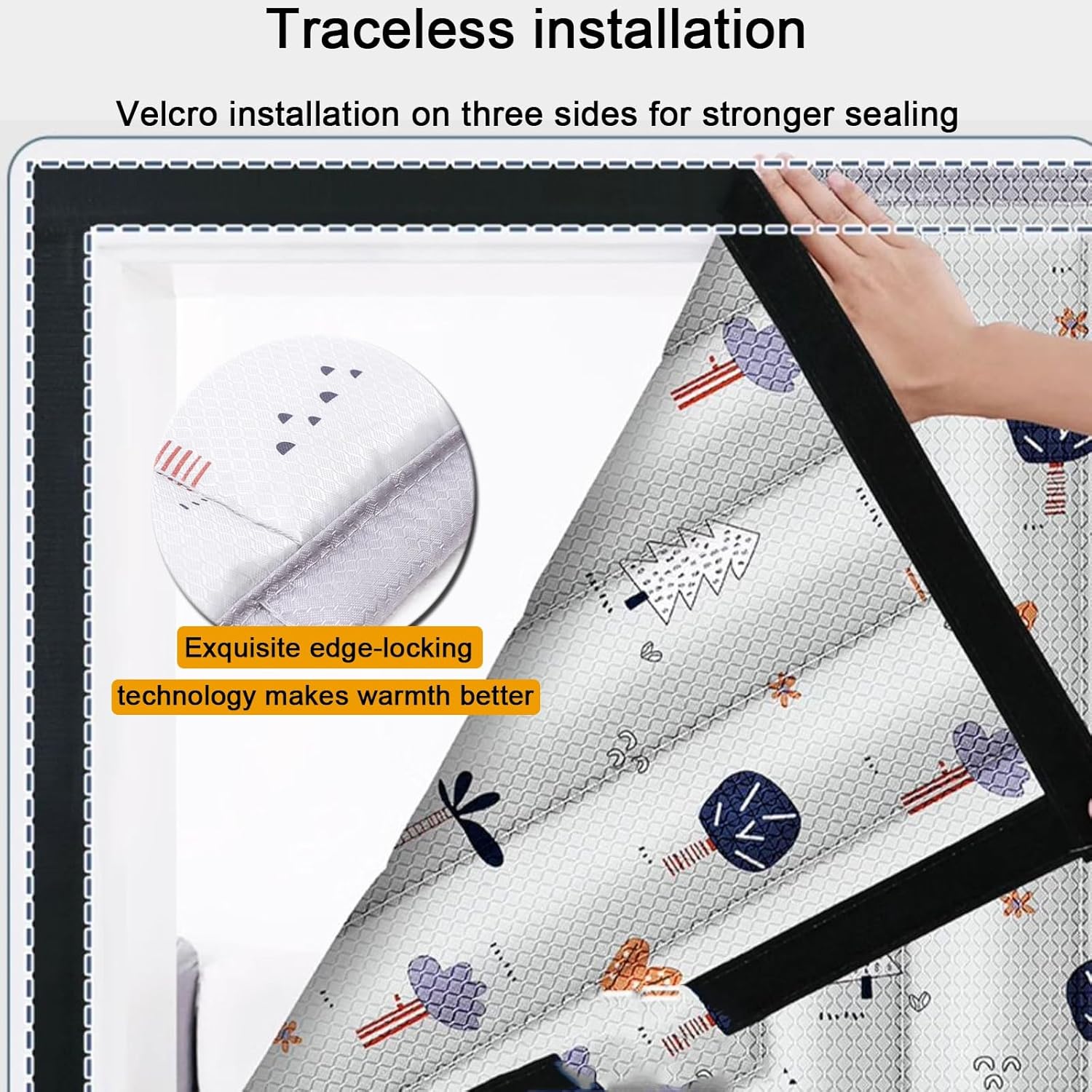 Thermal Blackout Curtains Keep Warm in Winter and Cool in Summer, Indoor Window Insulation Kit with Clear Windows, Weatherproofing Window Insulation Kits(150x130cm/59x51in)