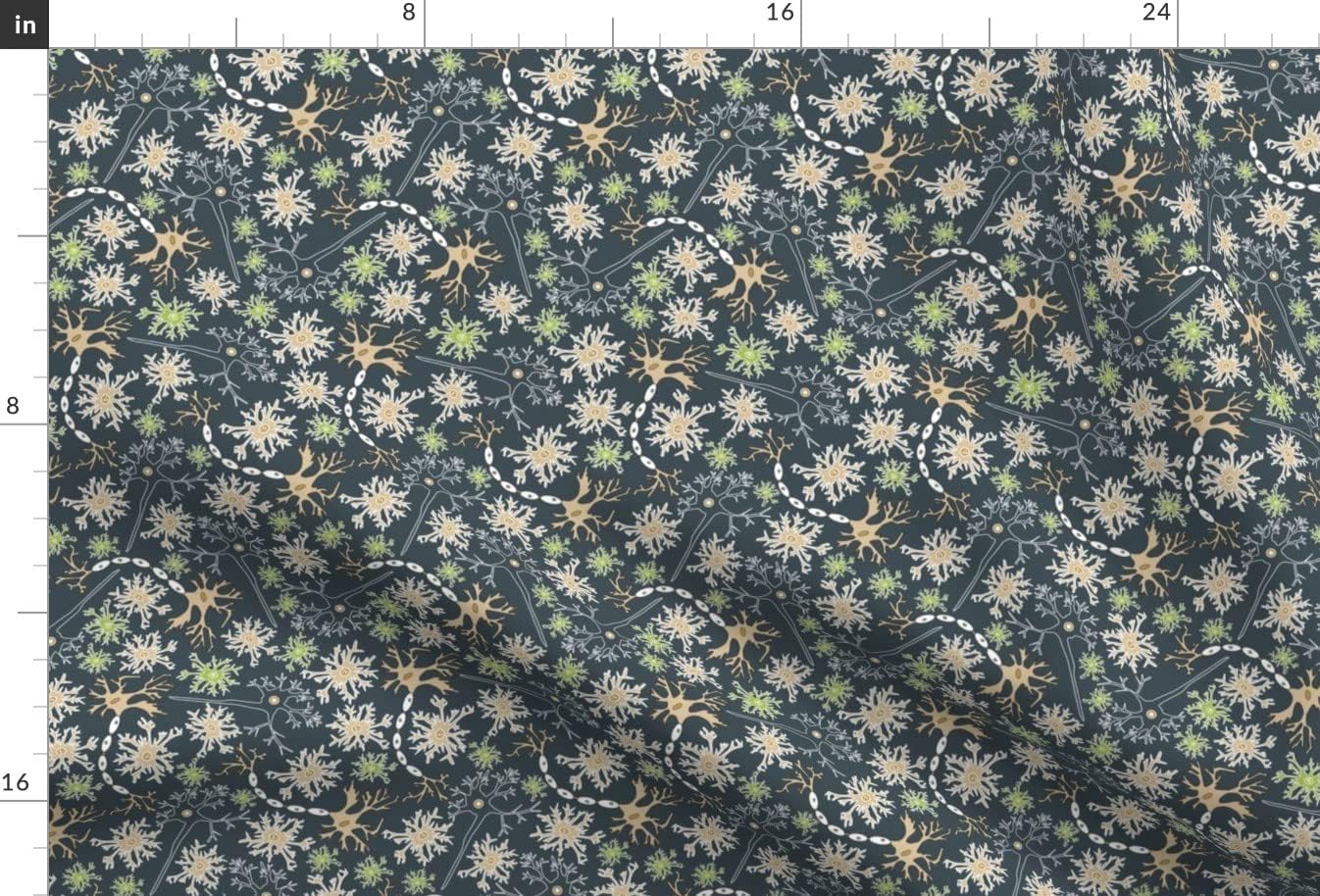 Spoonflower Fabric - Neurons Science Anatomy Biology Cells Printed on Minky Fabric by The Yard - Sewing Baby Blankets Quilt Backing Plush