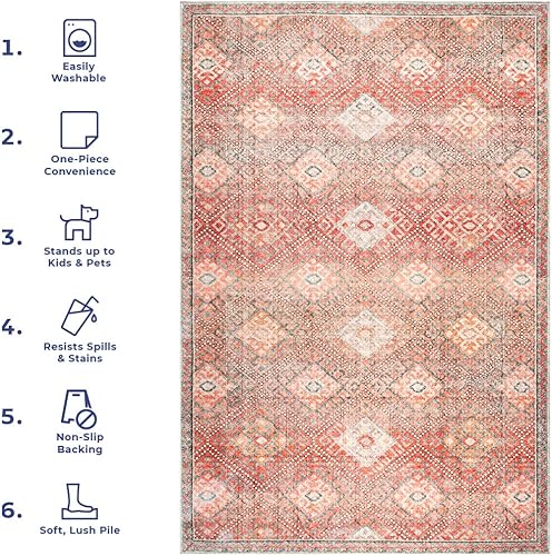 Miniatura 11 de nuLOOM Serenity - Alfombra de pasillo ultra fina lavable a máquina, 2 pies 6 pulgadas x 8 pies, color melocotón