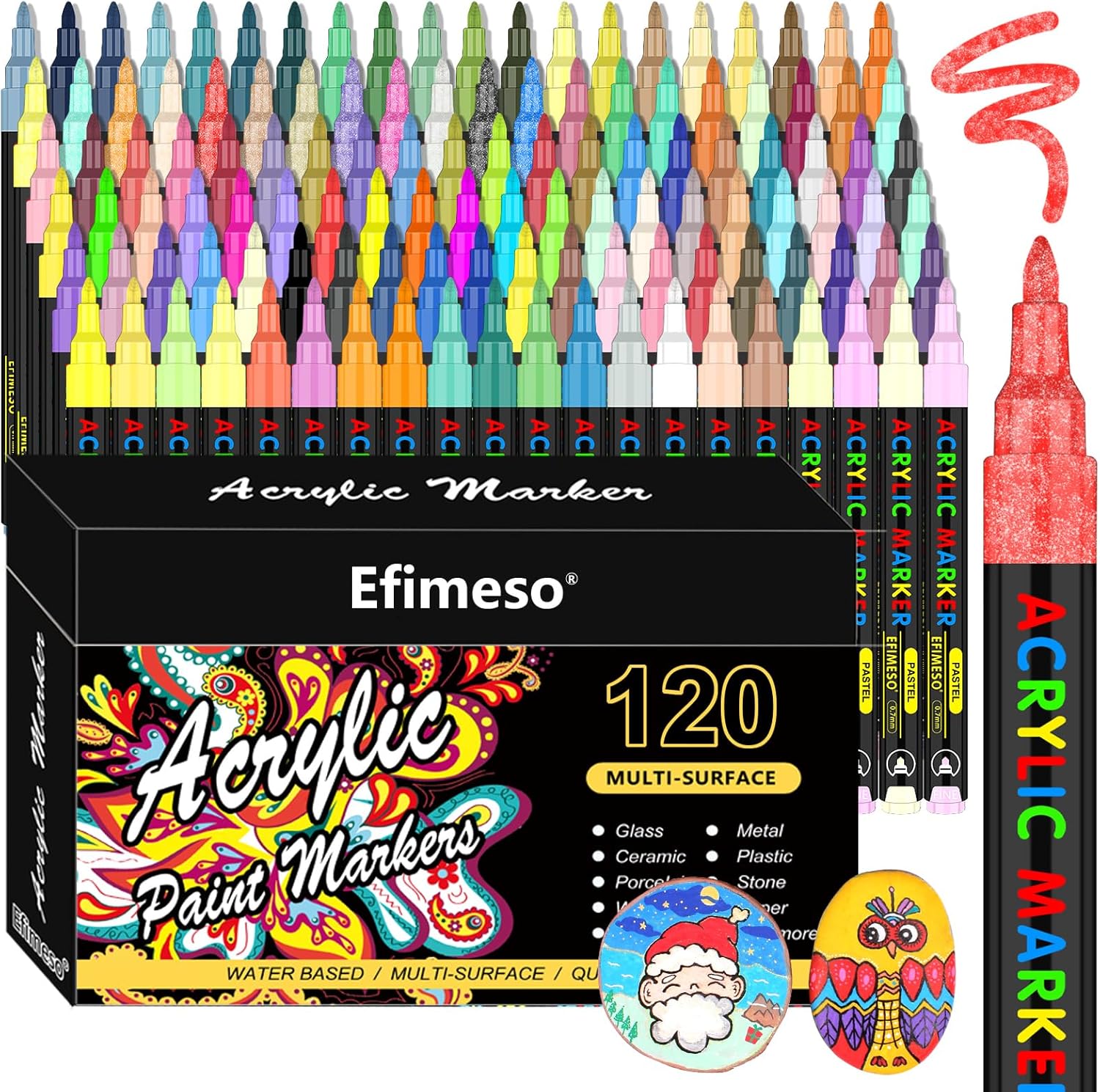120 rotuladores de colores acrílicos Efimeso por 24,99€ (marcando aplicar cupón)