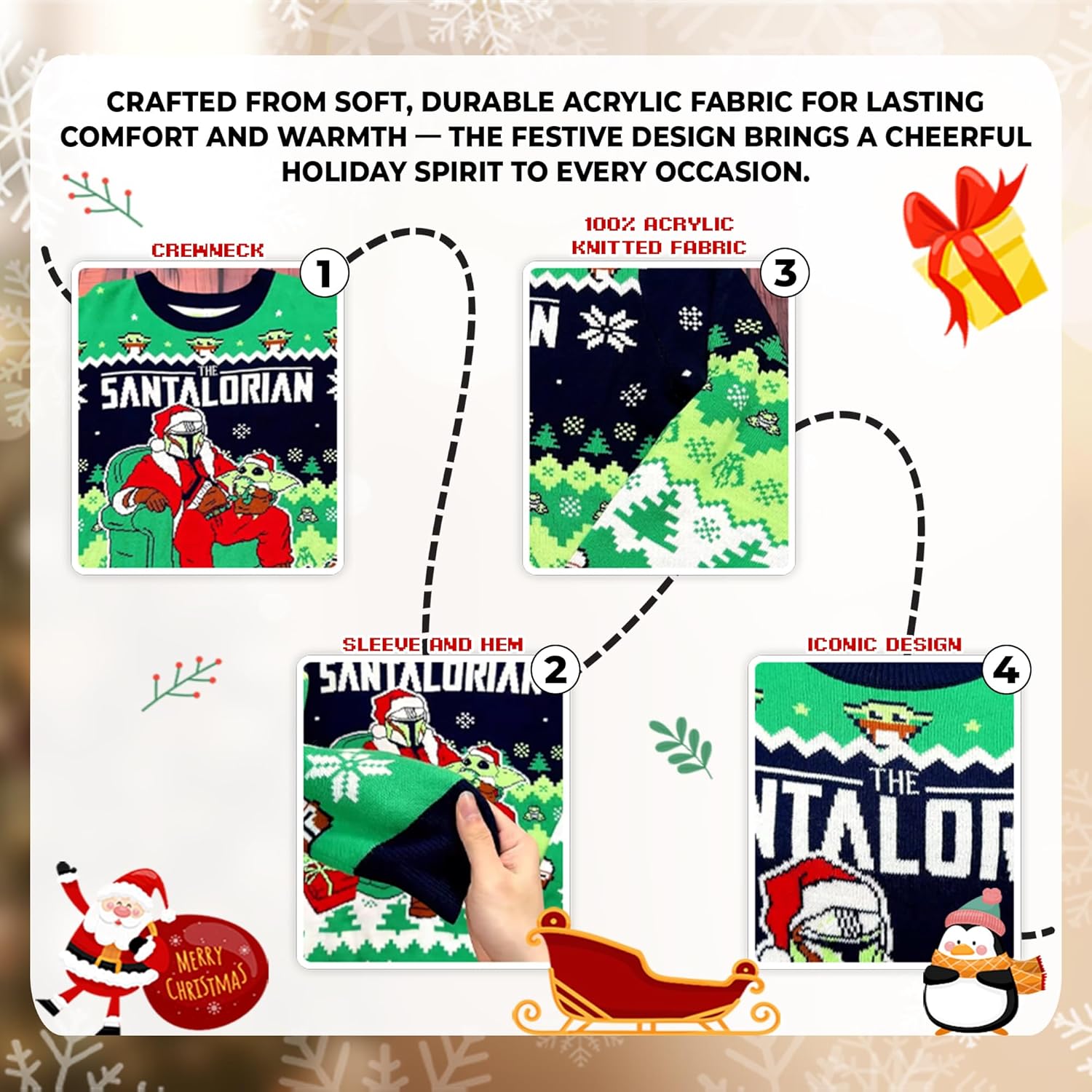 Leg Lamp Christmas Sweater Women - Star Santalorian Ugly Sweaters Men - National Snarky Xmas Sweater - Image 5