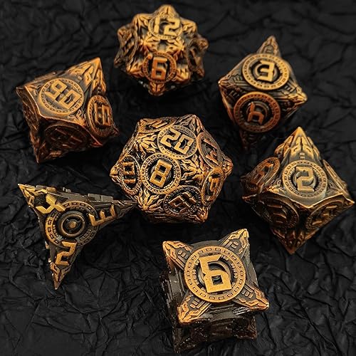 Miniatura 3 de AHDKEJG Juego de dados de metal D&D DND Dungeons and Dragons D20 poliédricos D20 para juegos de rol RPG MTG D y D Pathfinder, juegos de mesa con