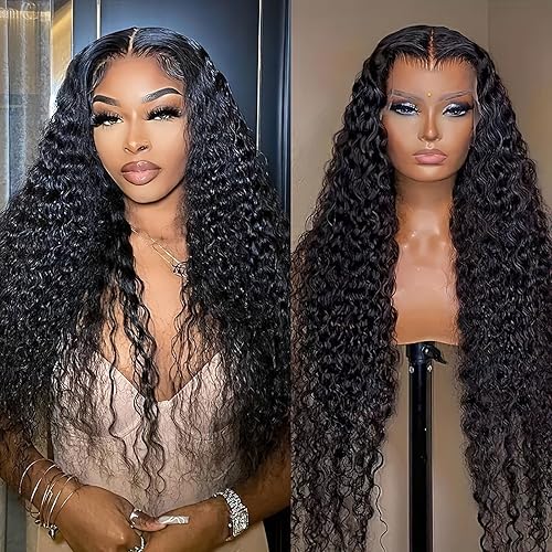 AUOCATTAIL Peluca larga ondulada con encaje frontal, sin pegamento, densidad del 180 %, pelucas frontales de encaje transparente HD, predepiladas