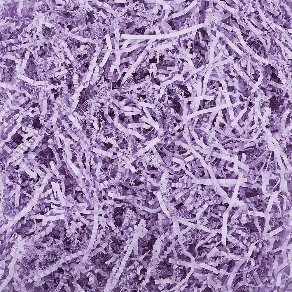 SOFPLATE 4 lot de 7 oz de Papier de Remplissage Déchiqueté Violet Froissé pour Emballage de Confettis Déchiqueté Lilas pour Boîte à Panier de Remplissage D'Expédition pour Bricolage Mariage Noël Anniv