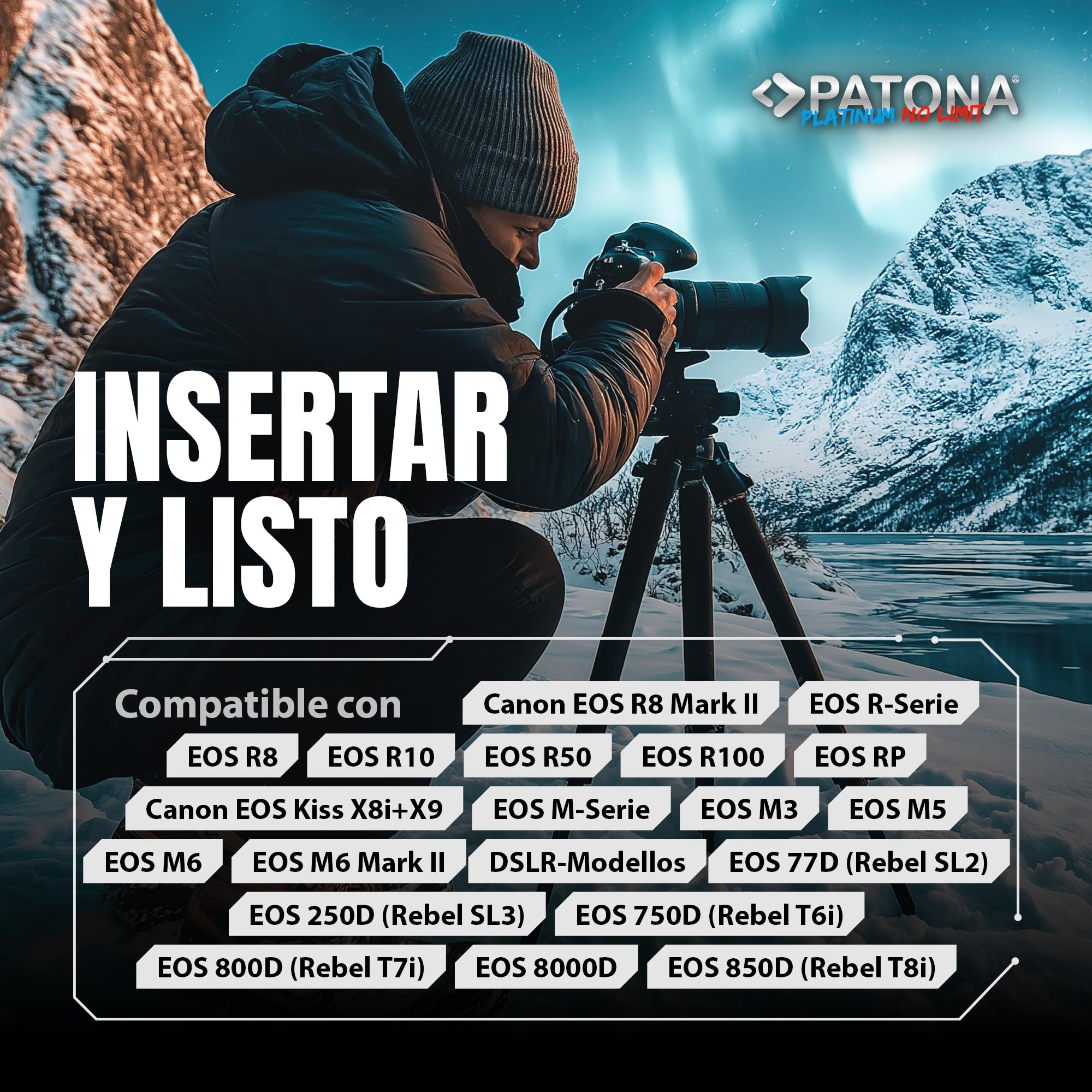 PATONA 2X Platinum Batería para Canon LP-E17 LPE17 con USB-C, 1000mAh