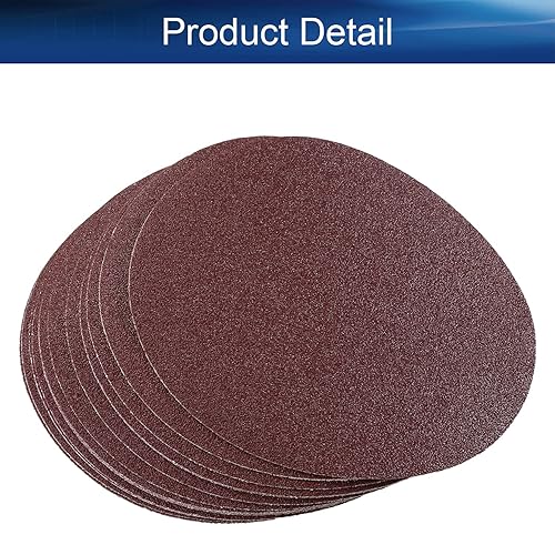 Miniatura 4 de Auniwaig Disco de lijado PSA de 9 pulgadas, grano 60, óxido de aluminio, autoadhesivo, papel de lijado de forma redonda, sin agujero para lijadora