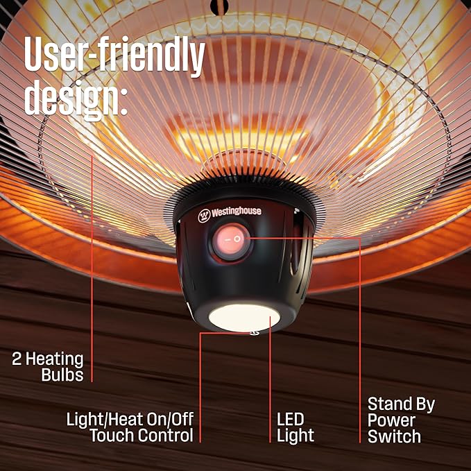 Calefactor Eléctrico de Techo Exterior Infrarrojo 1500W 120V miniatura 8