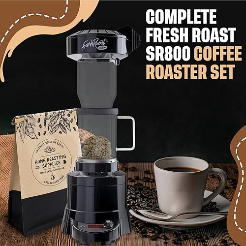 Miniatura 4 de Paquete de tostador de café tostado fresco SR800, tubo de extensión de vidrio, enfriador de granos de café, (2 libras) paquete de muestra de granos
