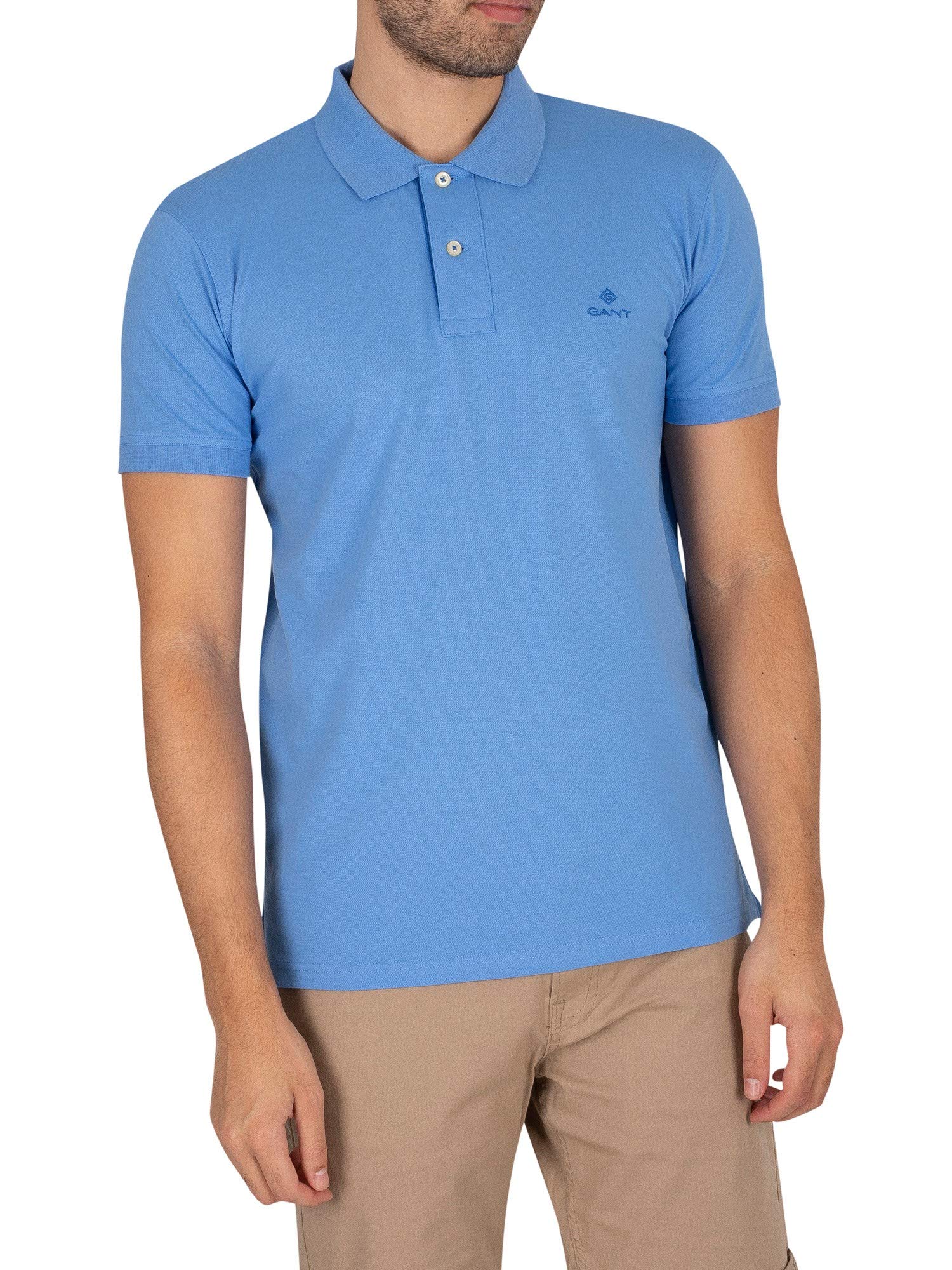 GANTMen's Contrast Collar Pique Ss Rugger T - Shirt