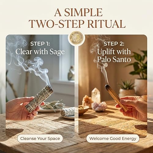 Miniatura 3 de Kit de manchas New Age Smudges and Herbs - 2 varillas de salvia blanca de California para limpieza (Salvia Apiana) con 2 varillas de incienso