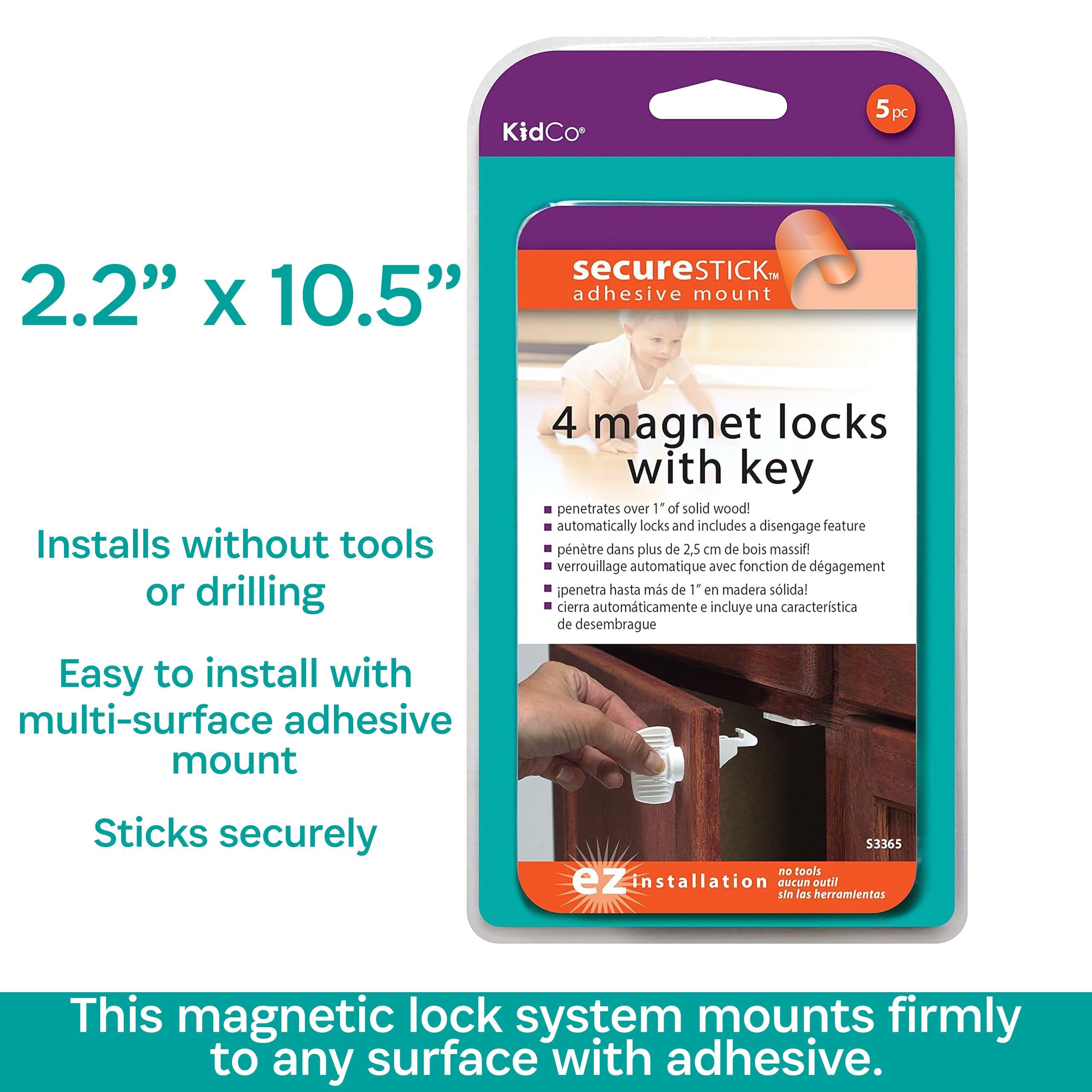 KidCo Ecken Magnet Lock Plus Schlüssel und Halterung – Weiß – 4 CT