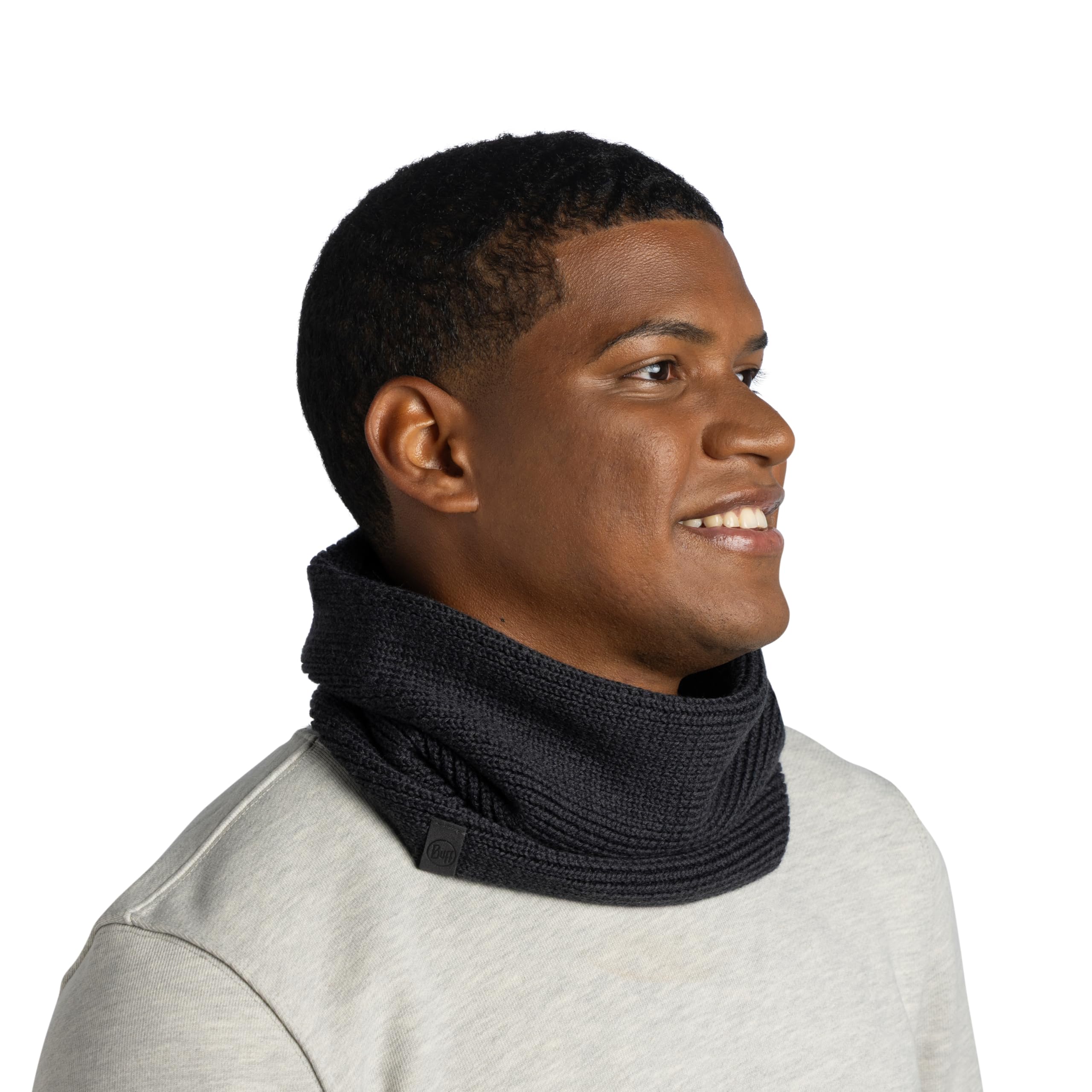 Buff| Braga de cuello Knitted Frio Extremo, Practico, Versatil, Moda, Aislamiento termico, Comodo Hombre Mujer Talla única Gris