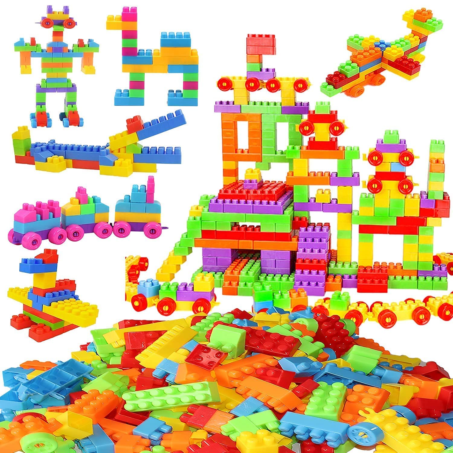 AEXONIZ TOYS Building Blocks Toy Game with Wheels Set for 3-8 Years Old Kids Boys & Girls,Random Color,200+ Piece (Building Blocks for Kids) (B09SV43TQR) Amazon Price History, Amazon Price Tracker