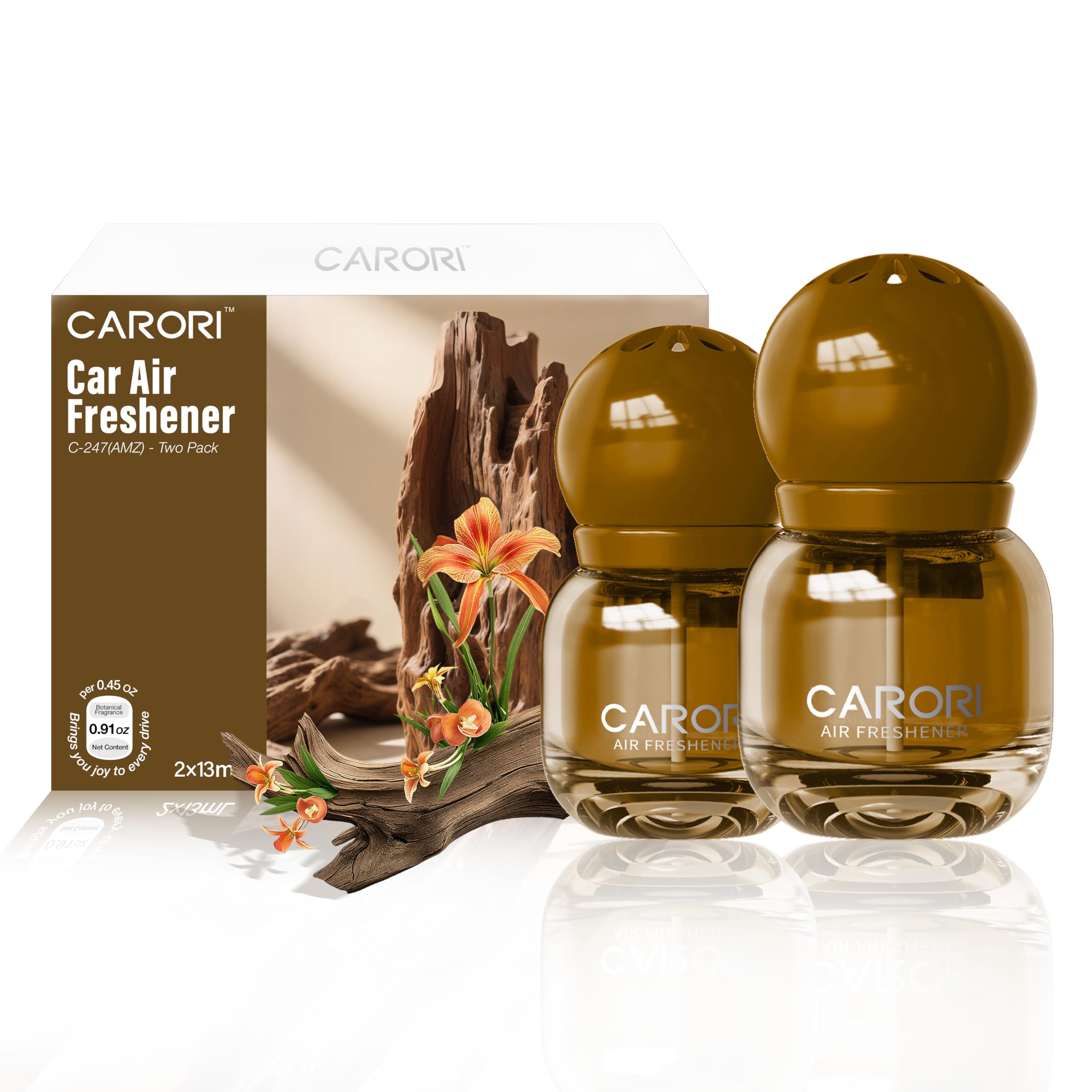 Carori Cute Car Air Freshener 2 Pack, Lightbulb-Shaped Car Fresheners, Automotive Vent Clip, Long Lasting Scent, Essential Oils, Cute Car Accessories for Women, Sandalwood Scent