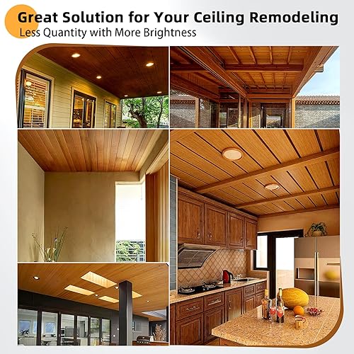 Miniatura 6 de Paquete de 12 luces LED empotrables de 6 pulgadas, 1800 lm, 16 W, 200 W, 5CCT 5000 K4000 K3500 K3000 K2700 K seleccionables, regulable, iluminación