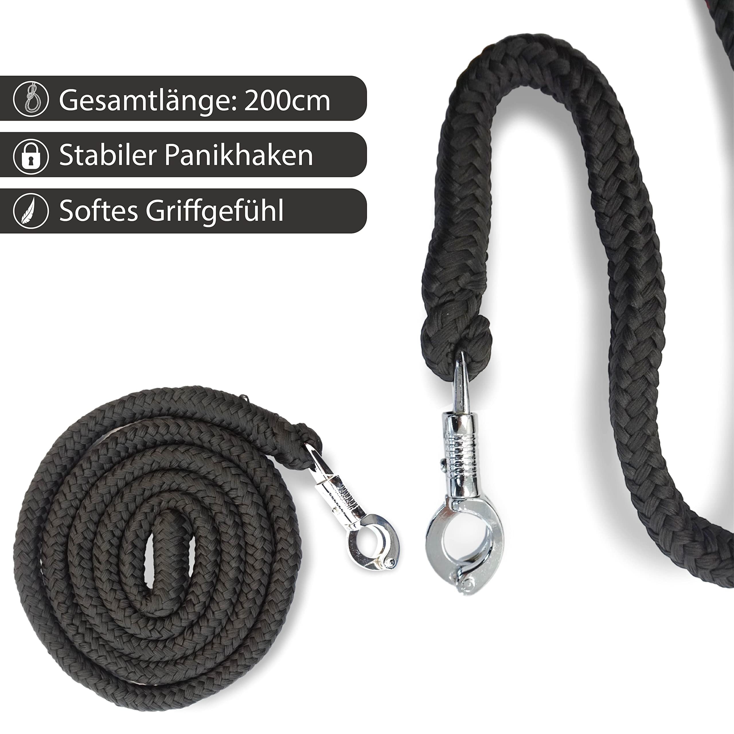 Halfter für Pferde mit Führstrick & Fliegenfransen Pferd, Halfter mit Strick - Halfter Pony Shetty Halfter Cob Full Kb (Shetty, Schwarz)