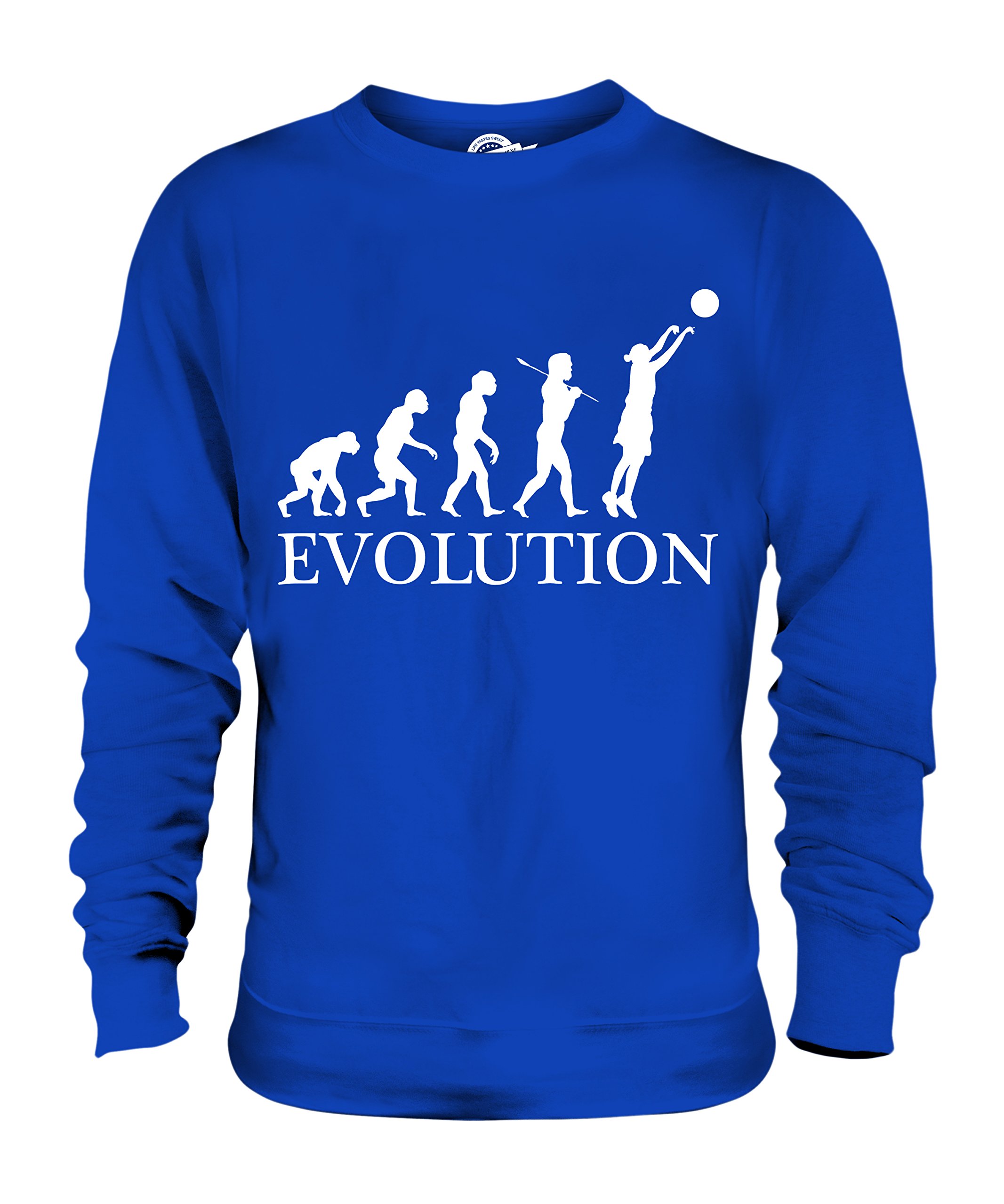 Candymix - Netball Evolution of Man - Bluza unisex Męski damski sweter sweter top, Królewski błękit, 3XL