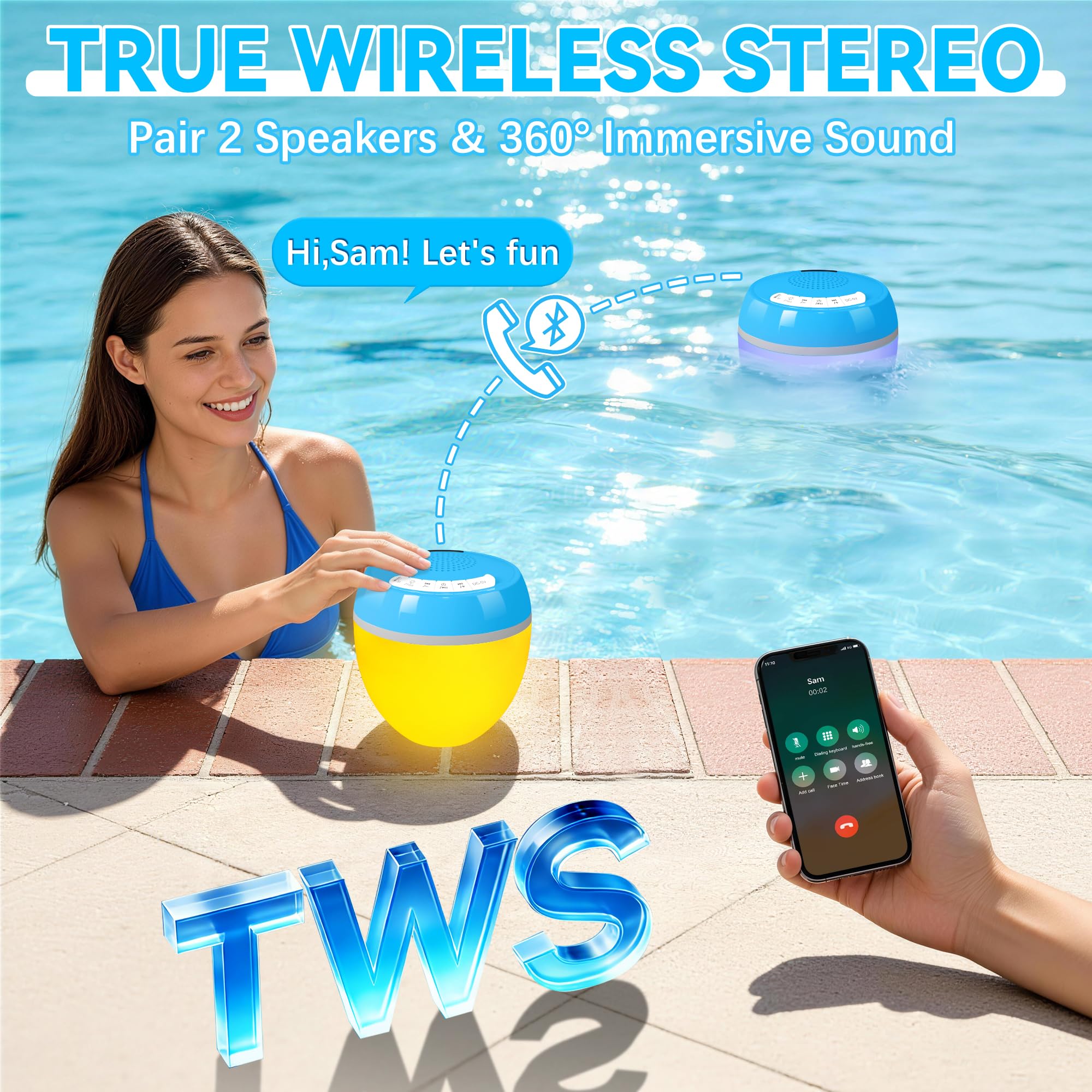 Amazon.com: FluSing 3 in 1 Floating Pool Speaker with Digital