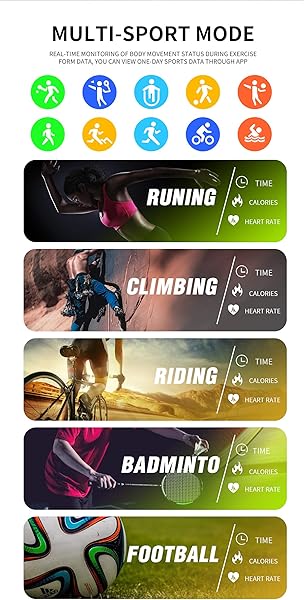 Smartwatch Uomo Donna Orologio Fitness Tracker Impermeabil IP67 Cardiofrequenzimetro Sonno salute delle Contapassi Cronometro Notifiche Messaggi Controller Musicale Regalo per la festa della mamma