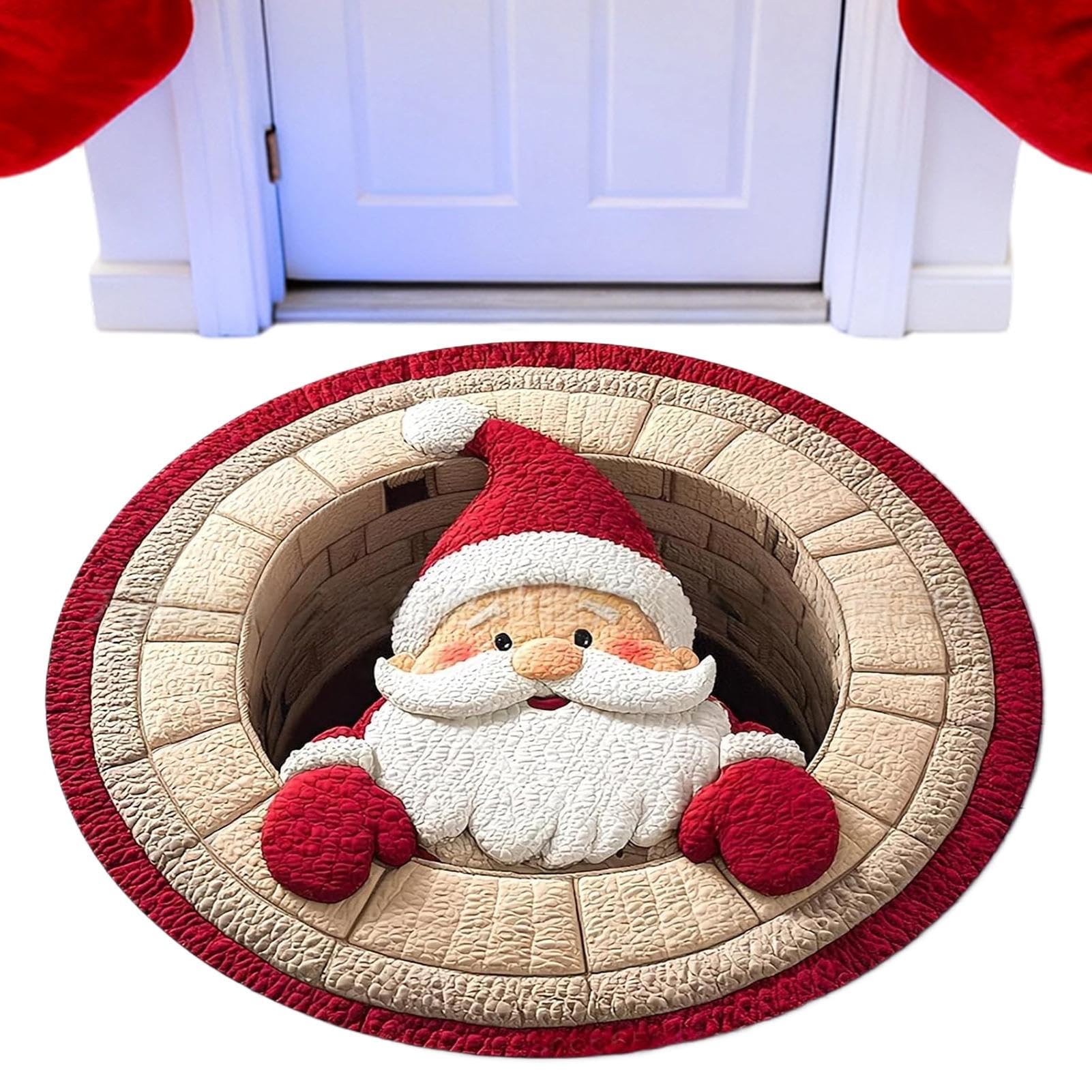 Tapis de porte de Noël 3D pour salon et couloir paillasson doux 99 centimètres