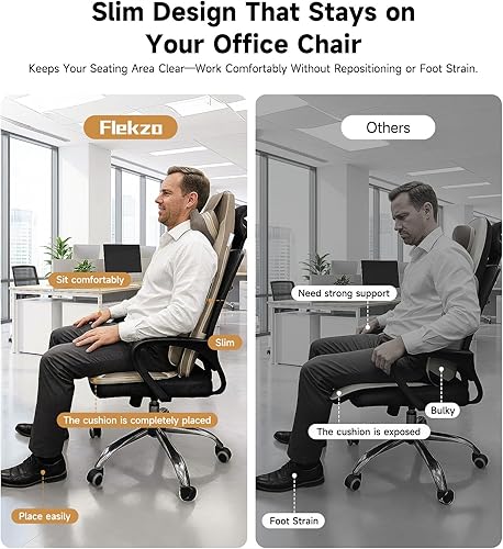 Miniatura 8 de Flekzo Masajeador de espalda para silla con calor, masajeador Shiatsu de cuello y espalda con rodadura, almohadilla para silla de masaje para dolor,