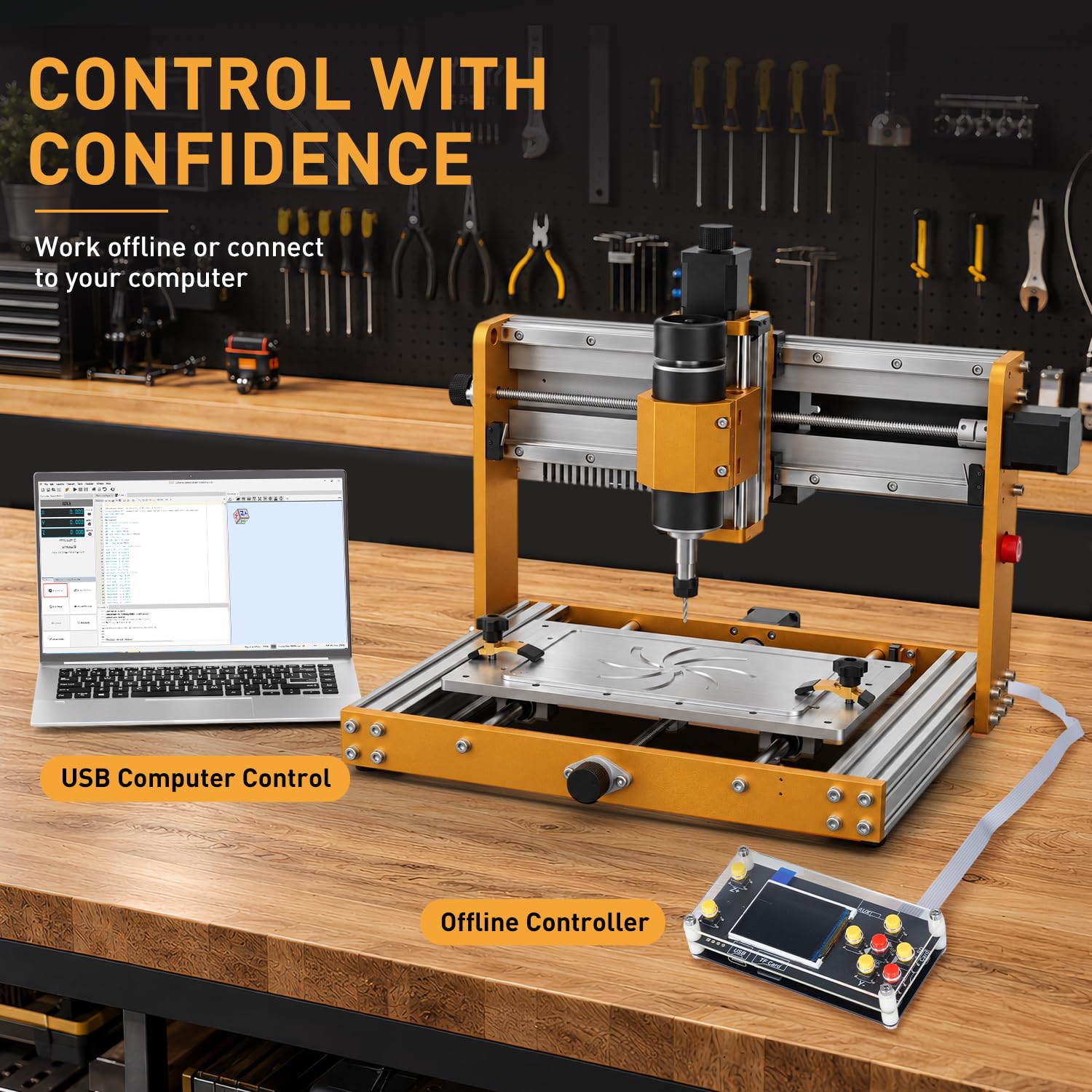 LUNYEE 3018 Pro Ultra 500W CNC Router Machine para madera y metal blando