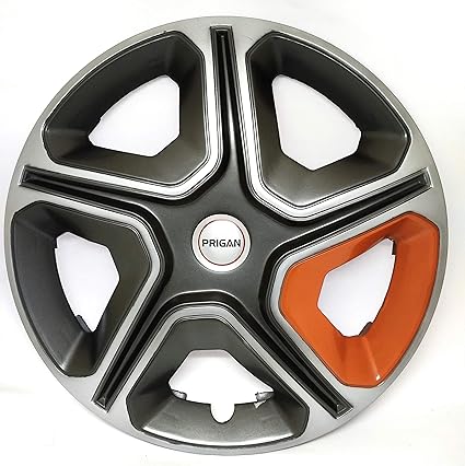 PRIGAN Grey Silver Orange Wheel Cover 16