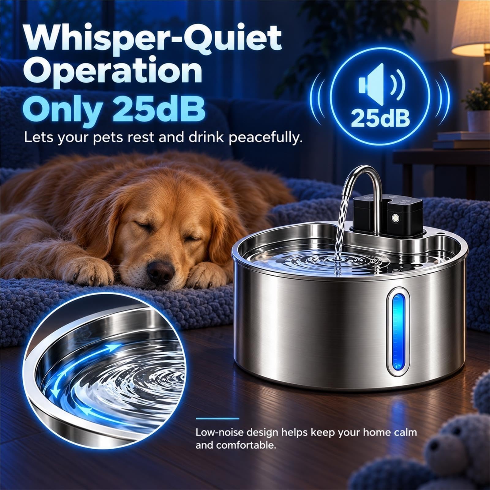 Bebedero Automático Perros y Gatos 4L/7L, Fuente de Agua Inalámbrica
