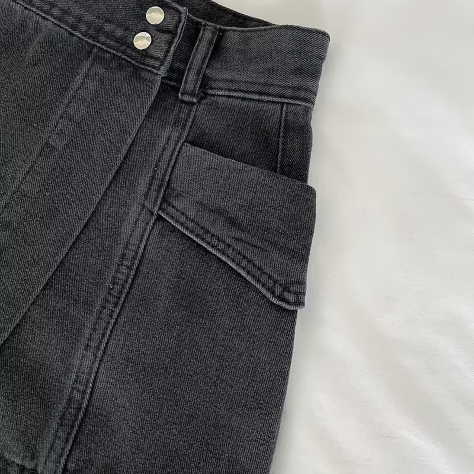 Shorts Jeans Donna Estate Alta Vita Denim Donne Sciolto Casual A Forma di Gonna Irregolare Moda Stile Strada Alta-Dark Blue-s