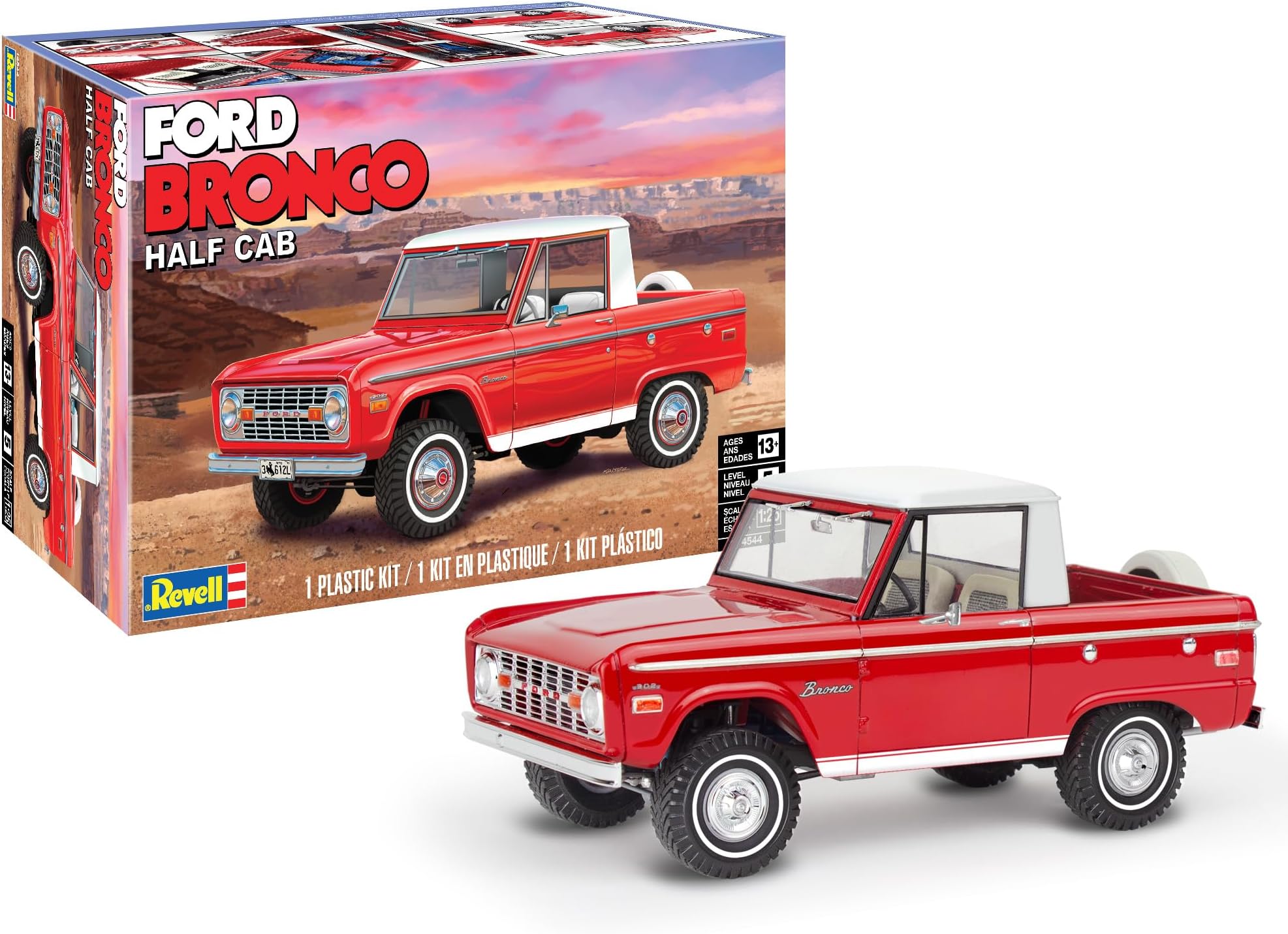 14544 Ford Bronco Half Cab 1:25 Scale 140-Piece Skill Level 5 Model Building Kit