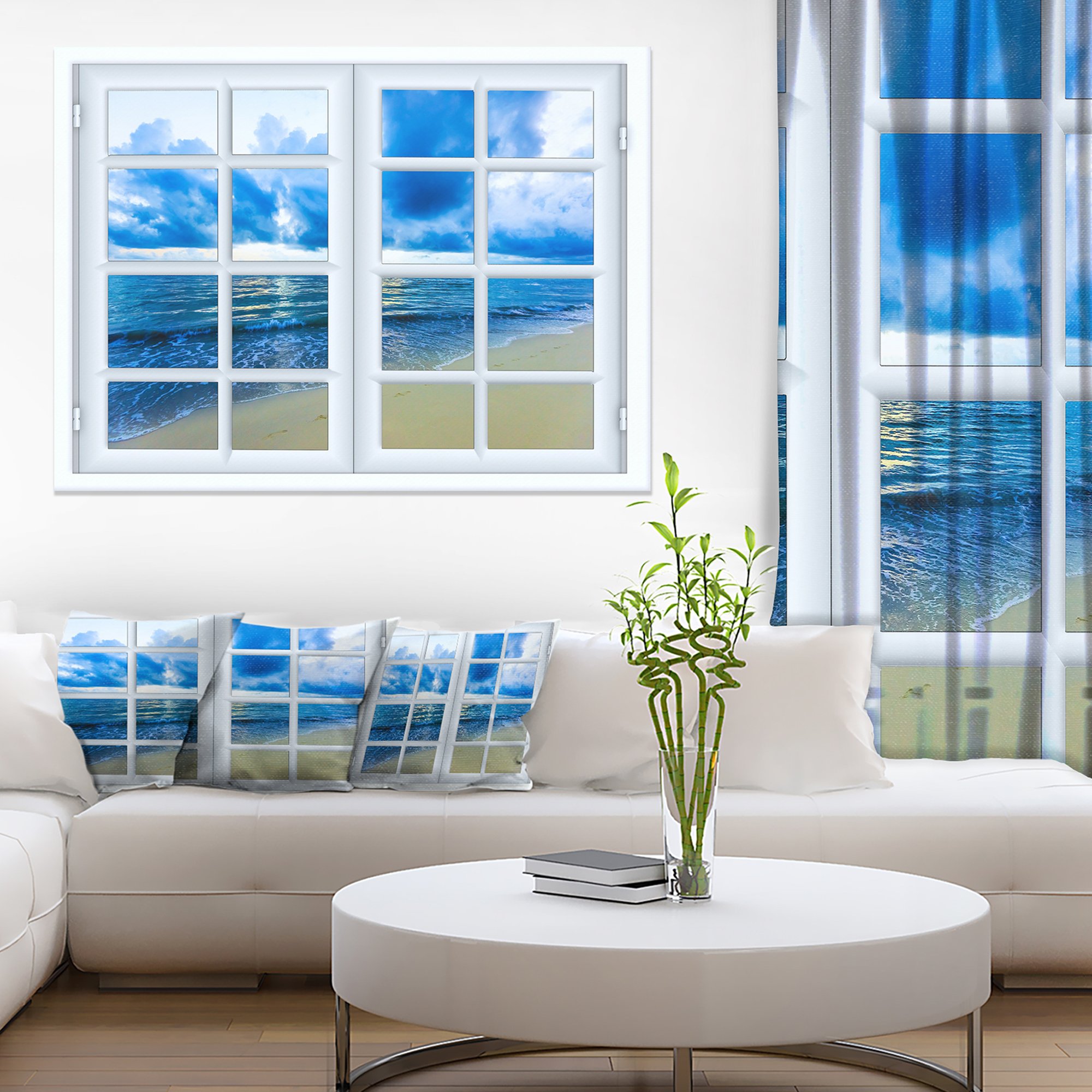 風景圖62 Amazon.com: Design Art Closed Window to Blue Seascape