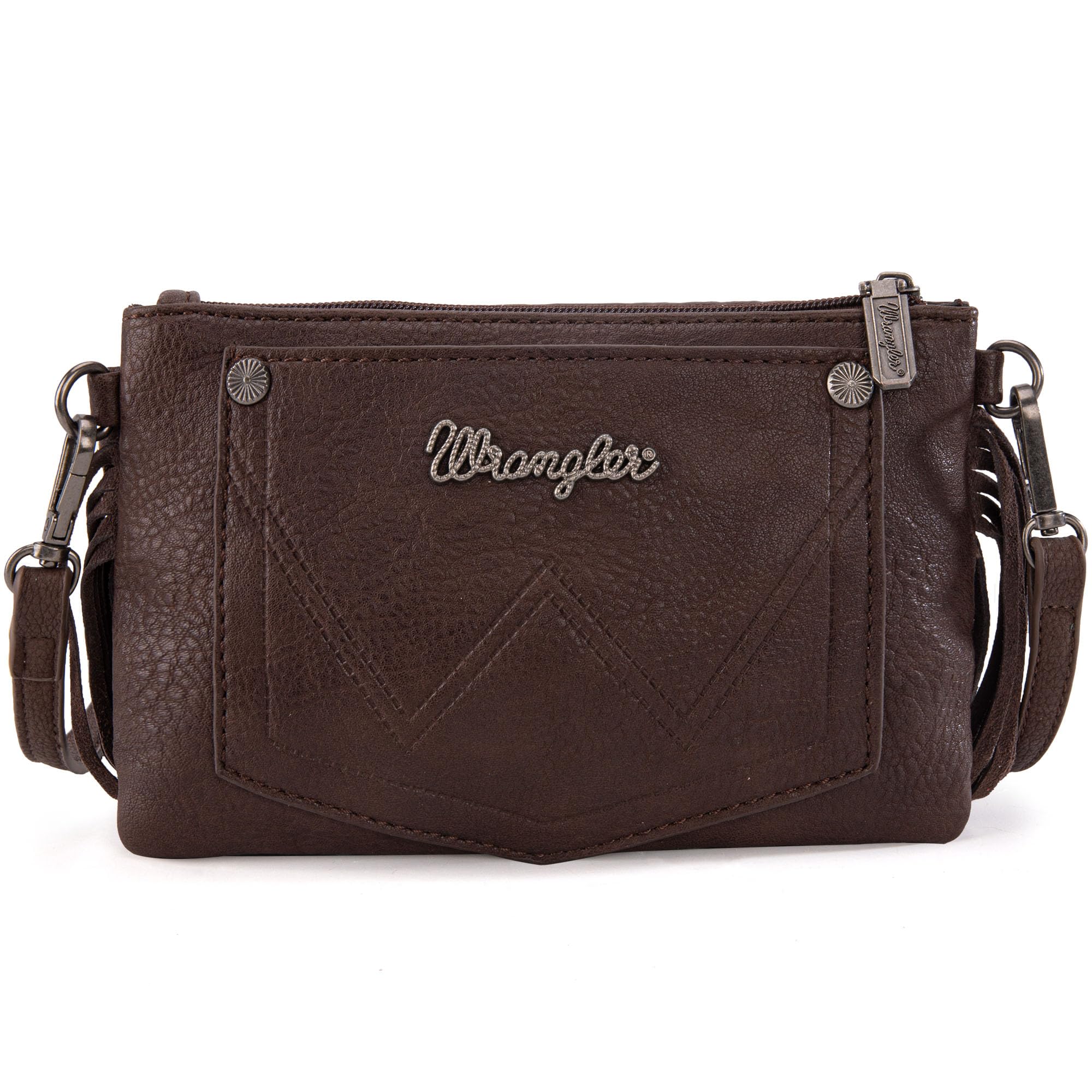 Wrangler Crossbody Small Purse for Women Wristlet Fringe Bag Western Purse