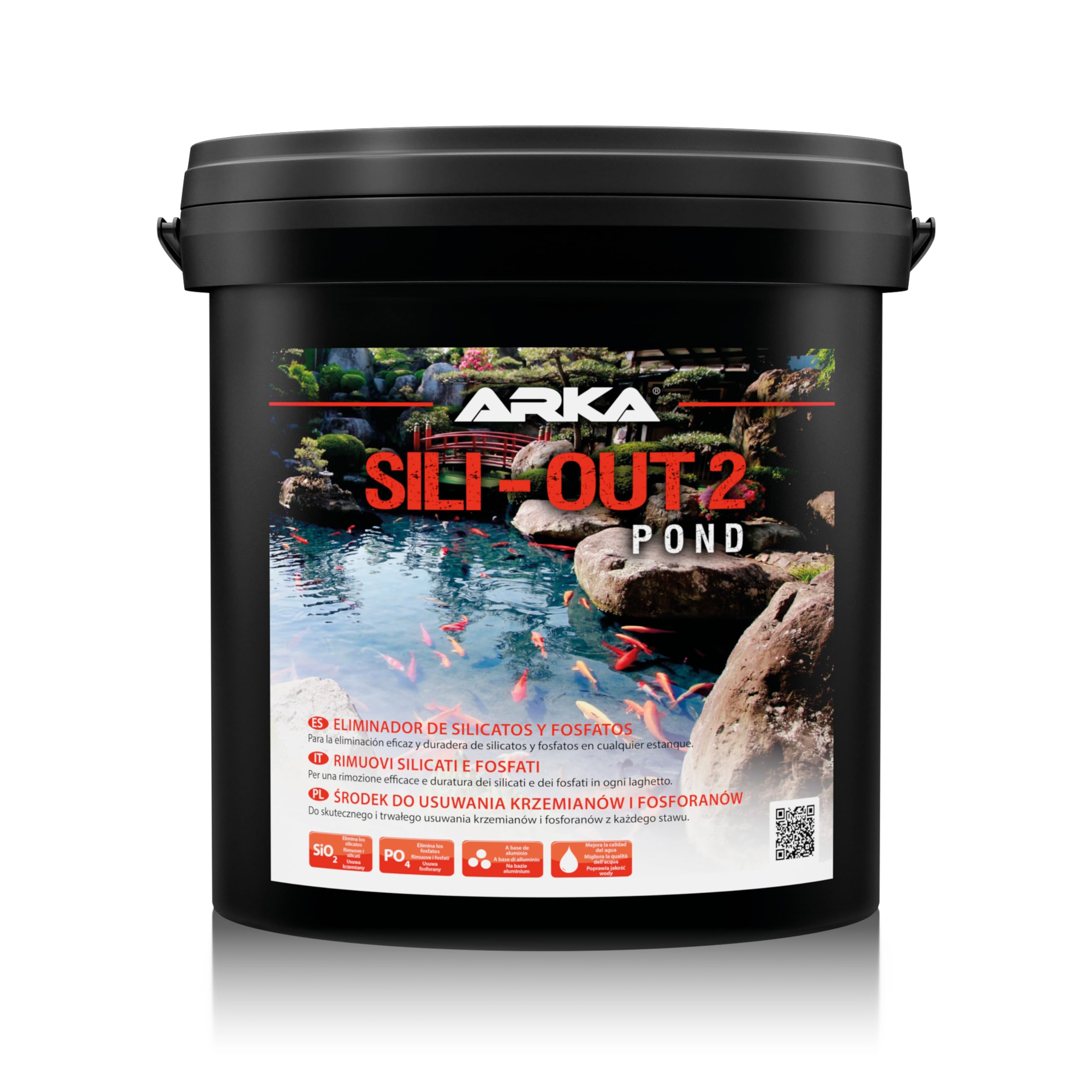 ARKA Pond Sili-Out 2-20 L - Potente assorbitore di silicati, rimuove efficacemente silicati, fosfati e altri inquinanti da qualsiasi laghetto da giardino, migliorando la qualità dell'acqua.