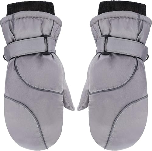 Boao Snow Mittens Winter Ski Mittens Waterproof Warm Cotton-Lined Gloves for Kids