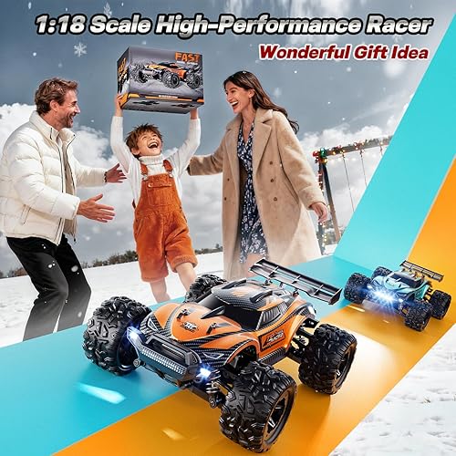 Miniatura 7 de 1:18 Coches RC Rápidos para Adultos - 38+ KPH Coche de Control Remoto Todo Terreno - Camión Monstruo RC de Alta Velocidad 4x4 Todo Terreno