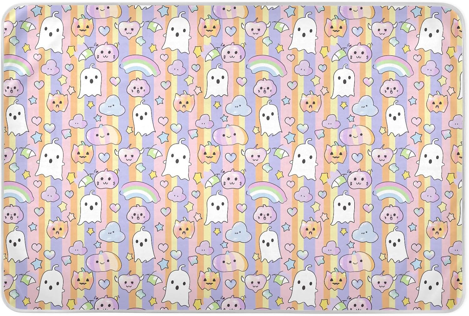 Pumpkin Cartoon Extra Large Resuable Potty Training Pad Waterproof Washable Crib Pee Mattress Pad Skin-Friendly Incontinence Pads for Children Adults Pets , 52" L x 34" W