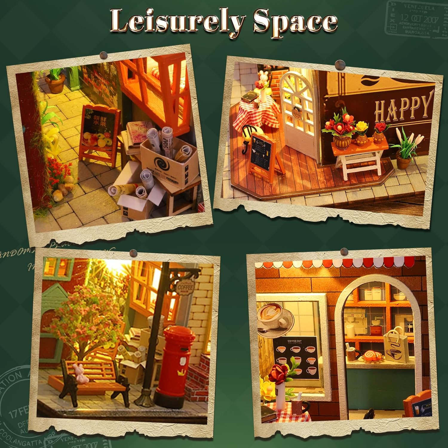 DIY Miniature Dollhouse Kit, Book Nook Kit Tiny House Model with LED Music Box, 3D Wooden Puzzle for Adults, Self-Assembly Bookend Building Set Miniature Model Hobbies, Romantic Birthday Gift for Her