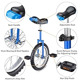 AW 16 Inch Wheel Unicycle Leakproof Butyl Tire Wheel Cycling Outdoor Sports Fitness Exercise Health Blue