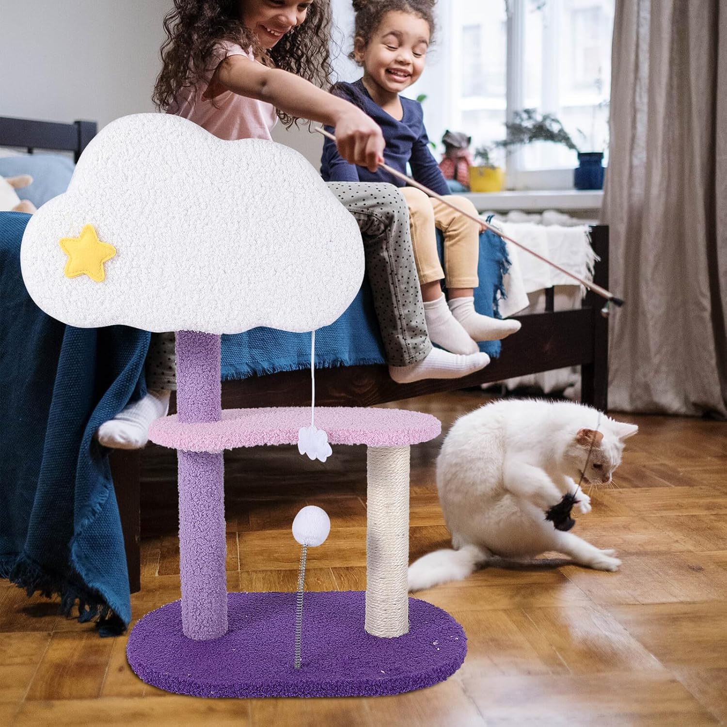 Cat Climbing Frame and Scratching Post Multi-Level Cat Tree with Jumping Platform Sturdy and Kittens