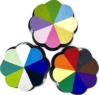 Momenta 8-Piece Removable Wedges Ink Pad Set - Rainbow, Pastel, Cool Tones (Set of 3)