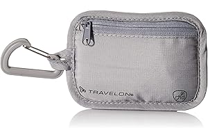Travelon Small Pocket RFID Blocking Clip and Stash Pouch, Gray