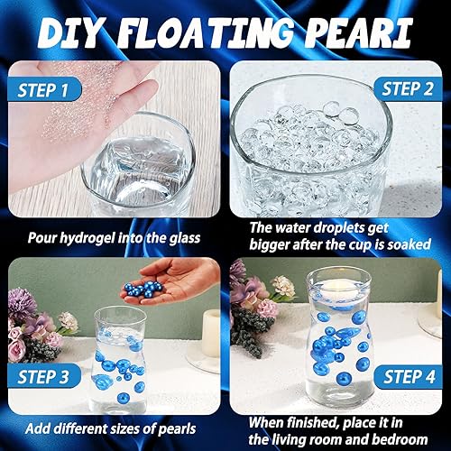 Miniatura 4 de 200 perlas azules para jarrones, cuentas de relleno de jarrón azul para centros de mesa, cuentas flotantes azules de 0.450.570.79 pulgadas para