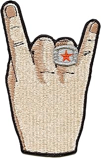 Houston Patch H-Town Hand with Star Ring Light Skin Embroidered Iron On