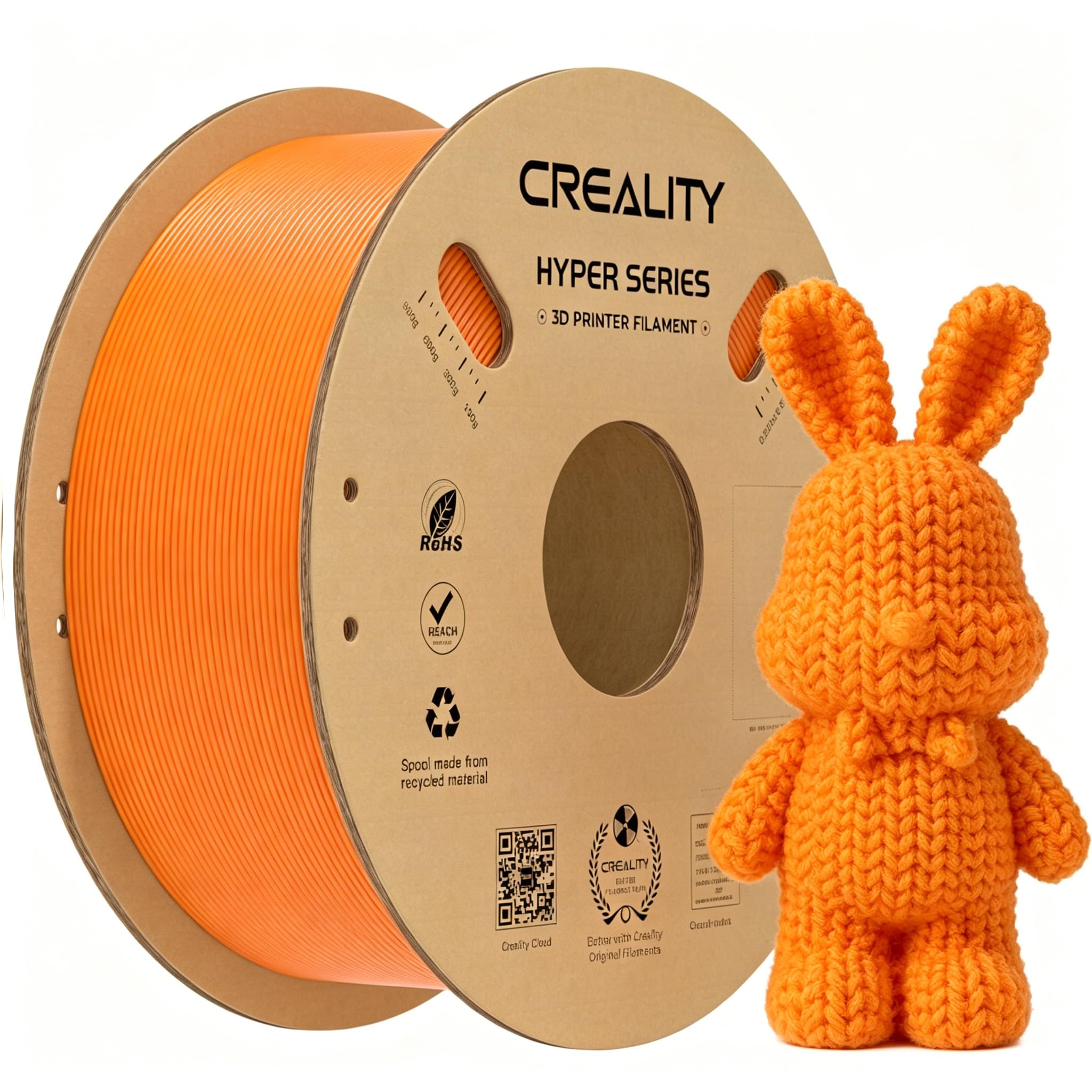 Creality Hyper PLA Filament 1.75mm 1KG, Orange, 1-Pack